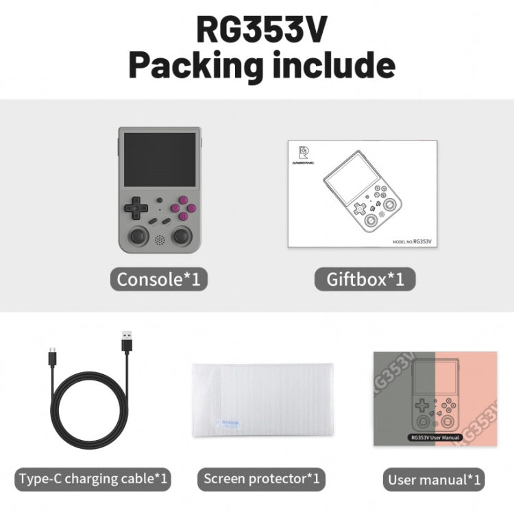 ANBERNIC RG353V  3.5 Inch Wireless Game Box Android 11 Linux OS Handheld Game Console 64G 15,000 games(Transparent Black) - free shipping - PMC TechLife - Order now!