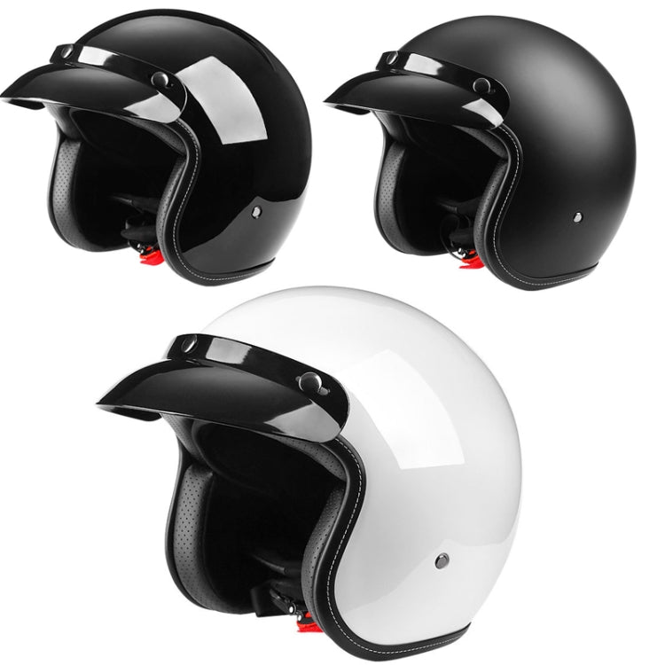 BYB 701 All Seasons Retro Motorcycle Helmet, Size: M(Bright White) - free shipping - PMC TechLife - Order now!
