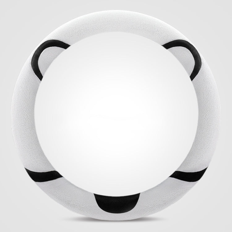 Car Steering Wheel Cartoon Short Fluff Handle Cover, Size: 38cm(Black White Round) - free shipping - PMC TechLife - Order now!
