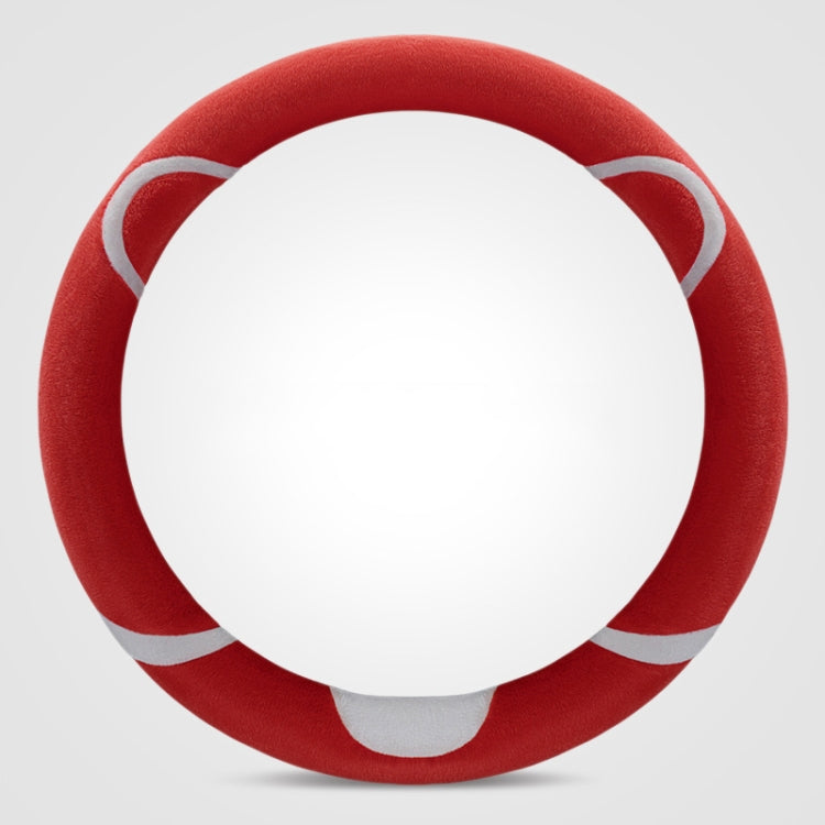 Car Steering Wheel Cartoon Short Fluff Handle Cover, Size: 38cm(Red Round) - Seat Belts & Padding by PMC TechLife | Online Shopping South Africa | PMC TechLife | Buy Now Pay Later Mobicred