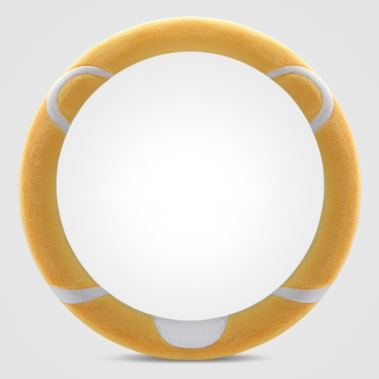Car Steering Wheel Cartoon Short Fluff Handle Cover, Size: 38cm(Yellow Round) - Seat Belts & Padding by PMC TechLife | Online Shopping South Africa | PMC TechLife | Buy Now Pay Later Mobicred