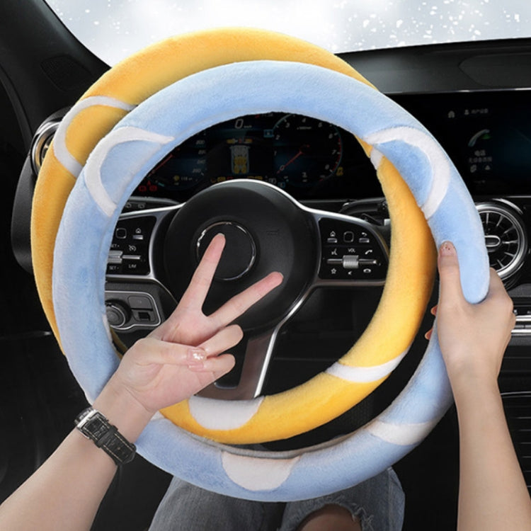 Car Steering Wheel Cartoon Short Fluff Handle Cover, Size: 38cm(Blue Round) - free shipping - PMC TechLife - Order now!