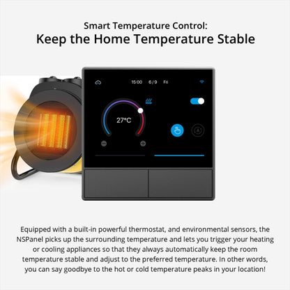 Sonoff NSPanel WiFi Smart Scene Switch Thermostat Temperature All-in-One Control Touch Screen, US Plug(Black) - Smart Switch by Sonoff | Online Shopping South Africa | PMC Jewellery | Buy Now Pay Later Mobicred