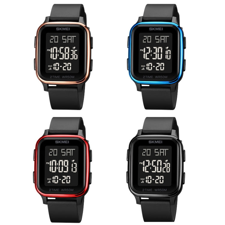 SKMEI 1858 Square Waterproof Digital Dual Display LED Luminous Watch(Rose Gold) - free shipping - PMC TechLife - Order now!