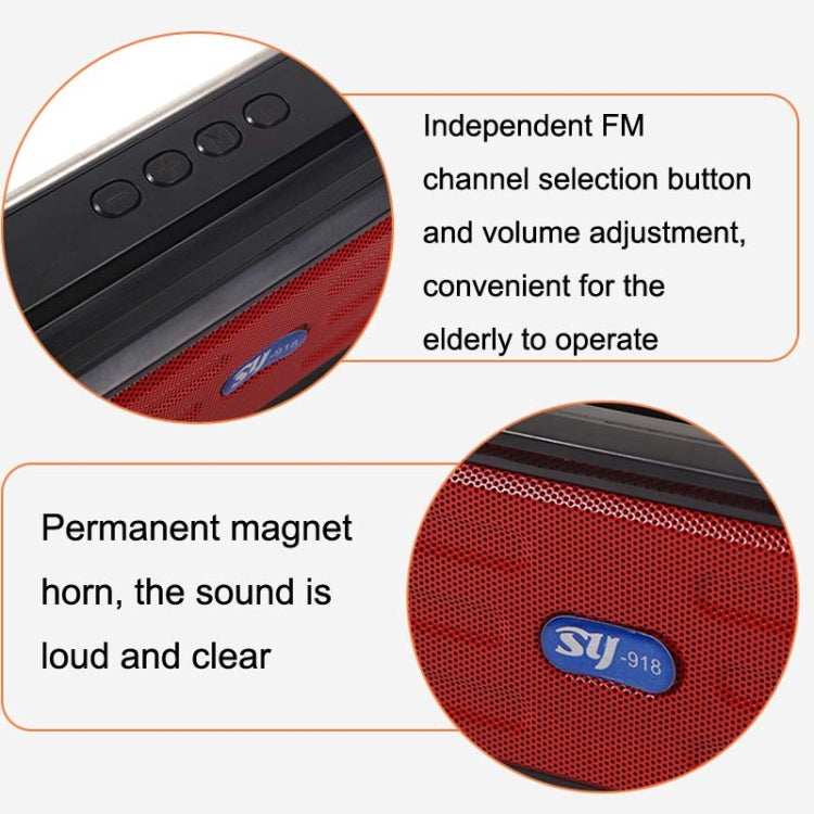 BAIJIALI SY-918 Solar Emergency Radio Read U Disk Large Volume Speaker LED Light Portable Player(Black) - Radio Player by BAIJIALI | Online Shopping South Africa | PMC Jewellery | Buy Now Pay Later Mobicred