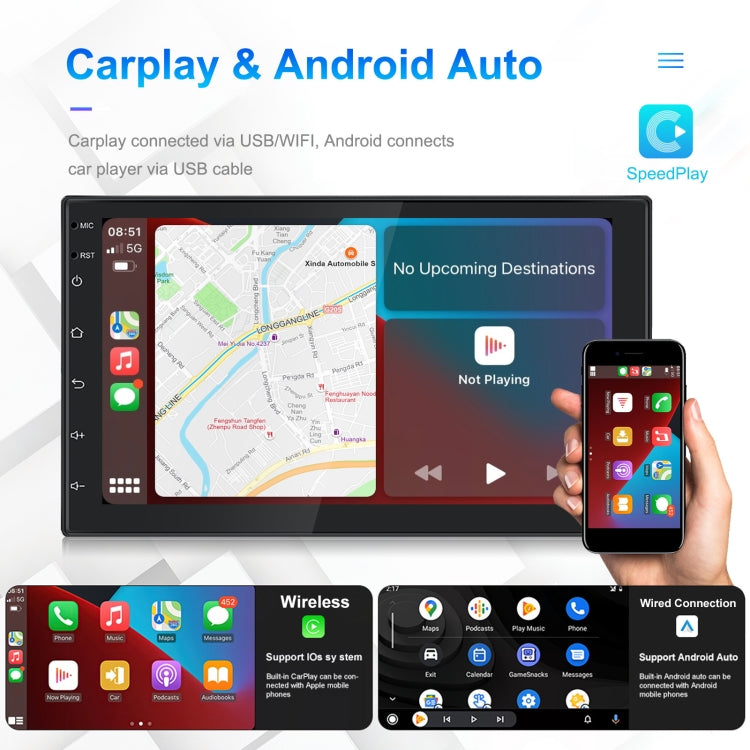 A3194 7 Inch Android 11 Central Control Carplay 2+32G Car Large Screen Navigation Reversing Video Player, Style: Standard - Car MP3 & MP4 & MP5 by PMC Jewellery | Online Shopping South Africa | PMC Jewellery | Buy Now Pay Later Mobicred