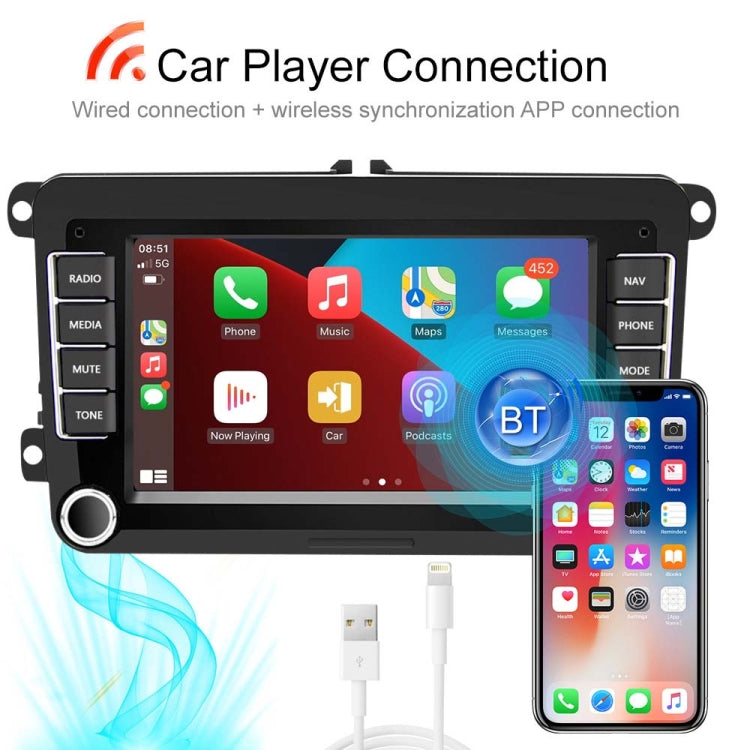 A2742 For Volkswagen 7-inch 1+16G Android Car Navigation Central Control Large Screen Player With Wireless CarPlay Standard+4Lights Camera - Car MP3 & MP4 & MP5 by PMC Jewellery | Online Shopping South Africa | PMC Jewellery | Buy Now Pay Later Mobicred