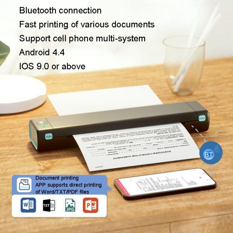 M08F Bluetooth Wireless Handheld Portable Thermal Printer(Silver A4 Version) - free shipping - PMC TechLife - Order now!