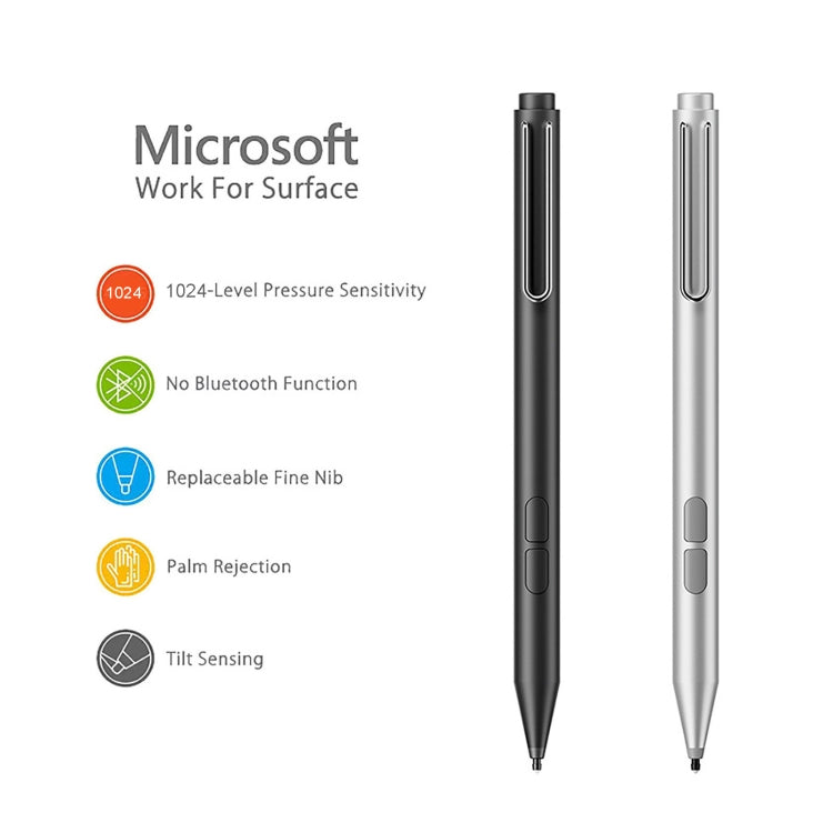 F94S For Microsoft Surface Series Stylus Pen 1024 Pressure Level Electronic Pen(Black) - Pencil Accessories by PMC TechLife | Online Shopping South Africa | PMC TechLife | Buy Now Pay Later Mobicred
