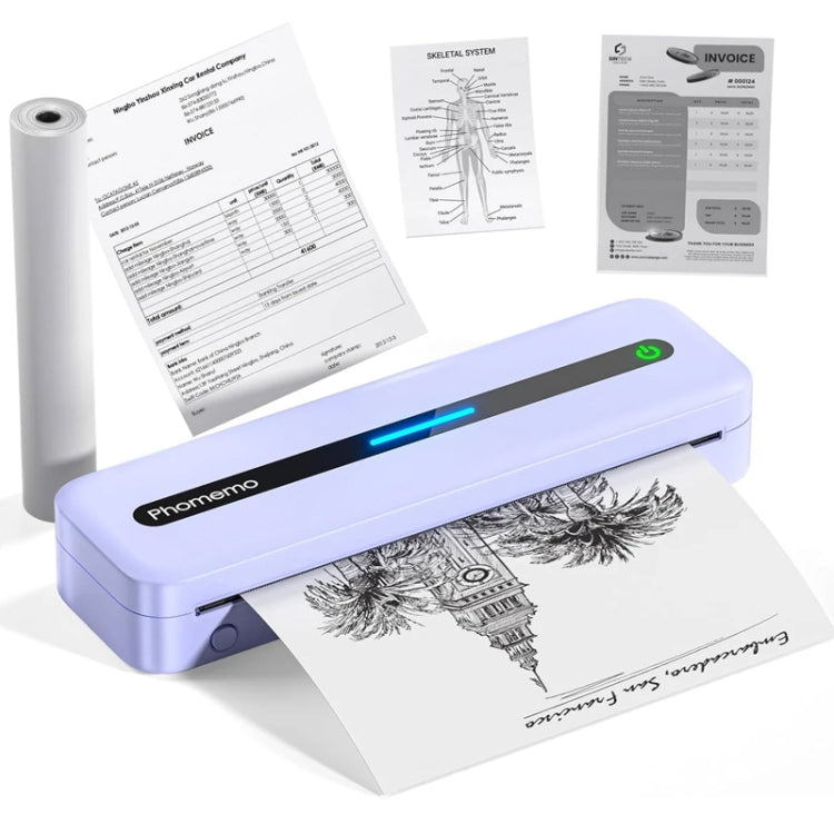 Phomemo M832 300dpi Wireless Thermal Portable Printer, Size: A4 Version(Purple) - Printer by Phomemo | Online Shopping South Africa | PMC Jewellery | Buy Now Pay Later Mobicred