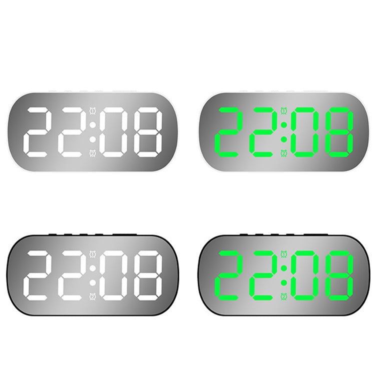 6637 LED Digital Display Temperature Electronic Clock Desktop Mirror Alarm Clock(Black White Light) - Alarm Clocks by PMc TechLife | Online Shopping South Africa | PMc TechLife | Buy Now Pay Later Mobicred