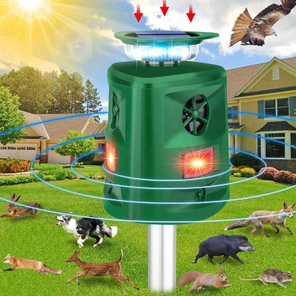 SK698 Solar Powered Animal Repeller 360 Degree Strobe Light Bird Repeller Ultrasonic Rat Repeller(Green) - Outdoor Insect Repellent by PMC Jewellery | Online Shopping South Africa | PMC Jewellery | Buy Now Pay Later Mobicred