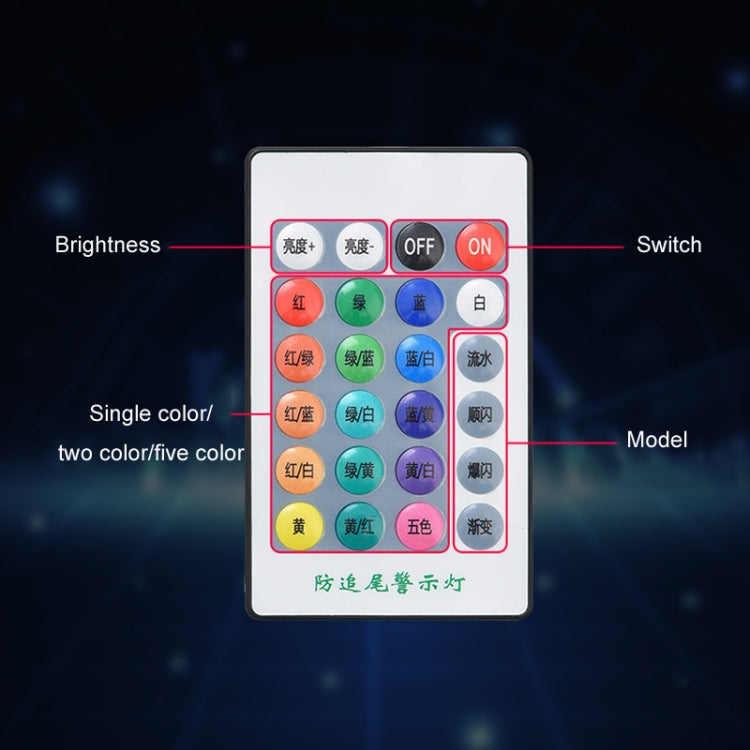 Car Solar Shark Fin With Antenna LED Warning Light, Specification: Black with Remote Control - Warning Lights by PMC TechLife | Online Shopping South Africa | PMC TechLife | Buy Now Pay Later Mobicred