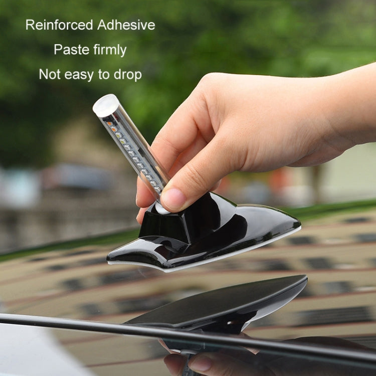 Car Solar Shark Fin With Antenna LED Warning Light, Specification: Silver with Remote Control - Warning Lights by PMC TechLife | Online Shopping South Africa | PMC TechLife | Buy Now Pay Later Mobicred