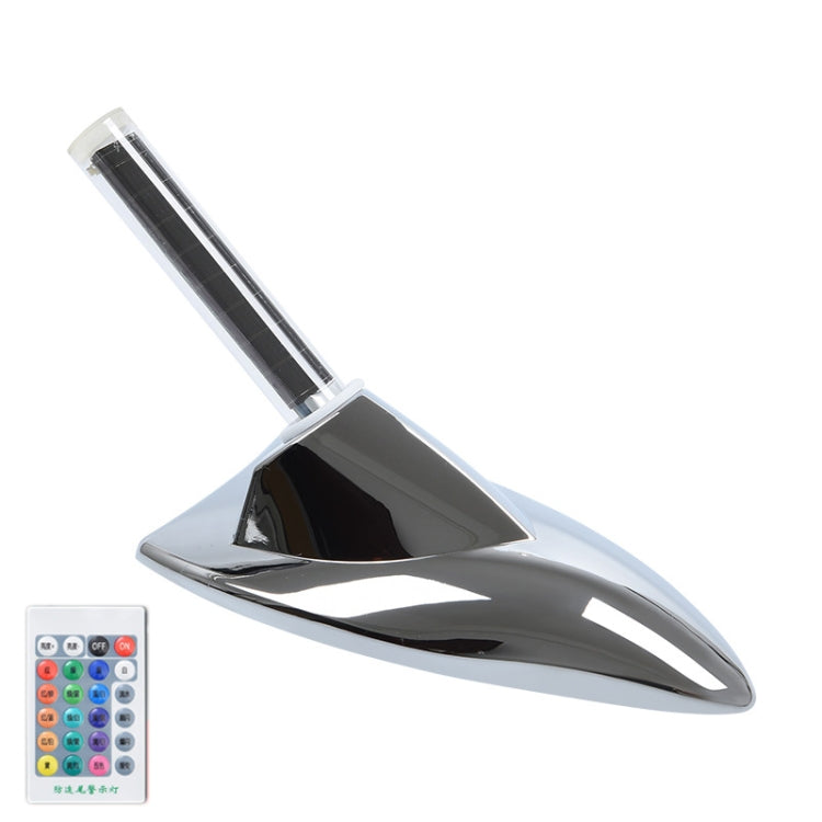 Car Solar Shark Fin With Antenna LED Warning Light, Specification: Silver with Remote Control - Warning Lights by PMC TechLife | Online Shopping South Africa | PMC TechLife | Buy Now Pay Later Mobicred