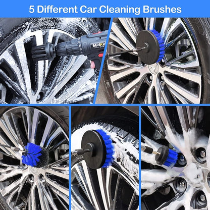 22pcs/set WRS-CS29 Car Wash Cleaning Brush Set Car Interior Crevice Cleaning Electric Drill Brush - Car washing supplies by PMC Jewellery | Online Shopping South Africa | PMC Jewellery