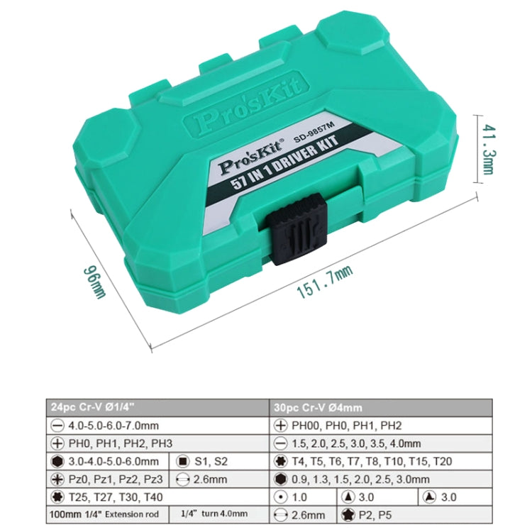 ProsKit SD-9857M 57 In 1 Repair Screwdriver Set Phone Computer Disassembly Tools - free shipping - PMc TechLife - Order now!