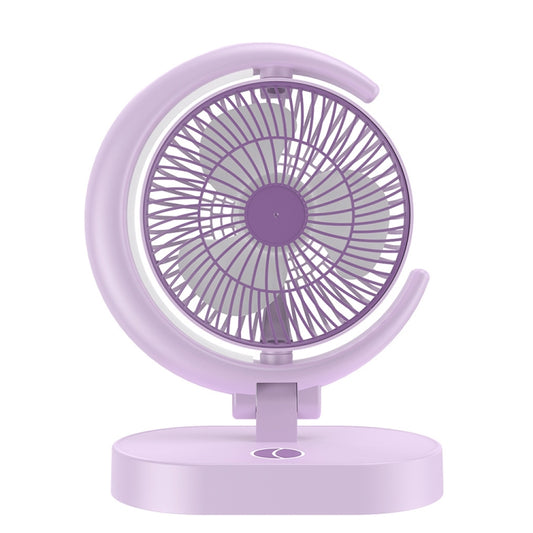 LF-002 Mini USB Rechargeable Light Desktop Fan Rotatable Night Light Silent Fan(Purple) - Electric Fans by PMC Jewellery | Online Shopping South Africa | PMC Jewellery | Buy Now Pay Later Mobicred