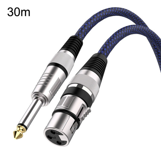 30m Blue and Black Net TRS 6.35mm Male To Caron Female Microphone XLR Balance Cable - Microphone Audio Cable & Connector by PMC Jewellery | Online Shopping South Africa | PMC Jewellery