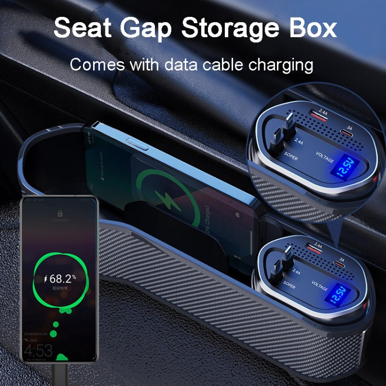 Vehicle Seat Gap Storage Box Organizer Front Seat Console Side Pocket ,Spec: No Wireless Charging Ordinary Wire - Stowing Tidying by PMC TechLife | Online Shopping South Africa | PMC TechLife | Buy Now Pay Later Mobicred