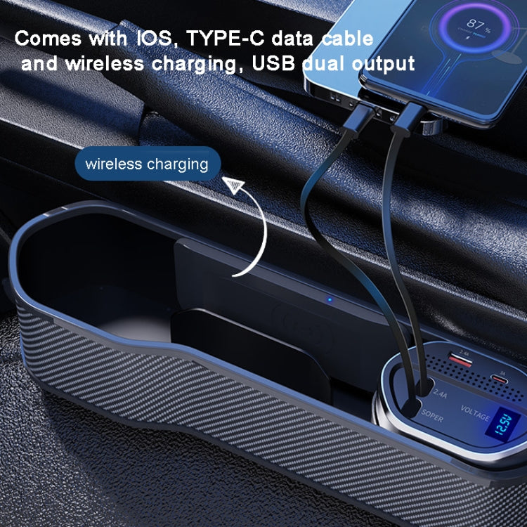 Vehicle Seat Gap Storage Box Organizer Front Seat Console Side Pocket ,Spec: No Wireless Charging Upgrade Wire - Stowing Tidying by PMC TechLife | Online Shopping South Africa | PMC TechLife | Buy Now Pay Later Mobicred