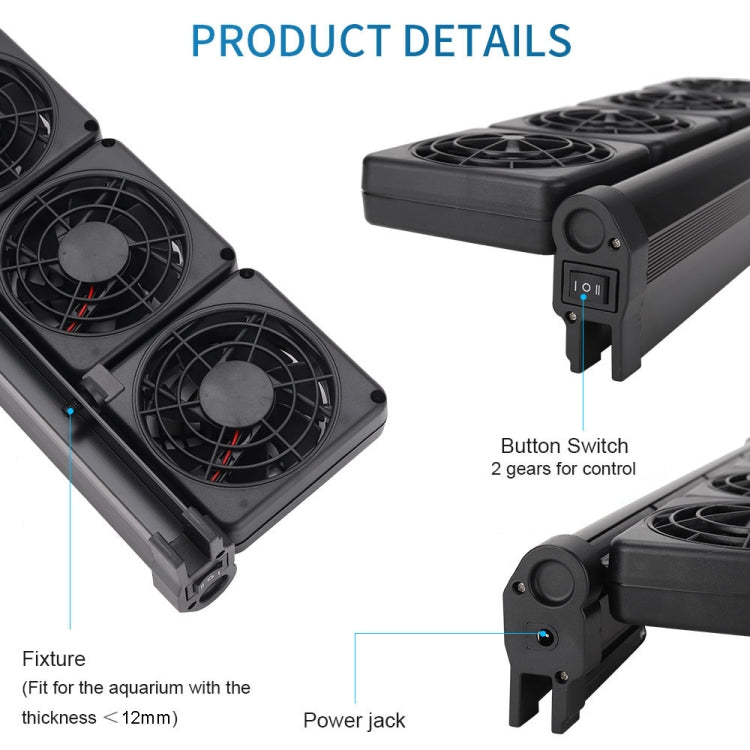 Fish Tank Cooling Fan Cooling Silent Aquarium Fan, Specification: 3 Head UK Plug - Fish Tanks & Accessories by PMC TechLife | Online Shopping South Africa | PMC TechLife | Buy Now Pay Later Mobicred