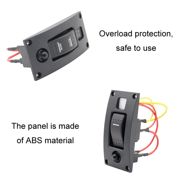 Marine Self-Locking Resetting Switch With Overload Protection Indicator Light Square 5V 3.4A Car Charging Panel - Marine Accessories & Parts by PMC TechLife | Online Shopping South Africa | PMC TechLife | Buy Now Pay Later Mobicred