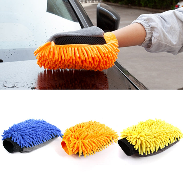 2pcs Car Chenille Coral Fleece Car Wash Double Sided Thick Gloves(Orange) - free shipping - PMC TechLife - Order now!