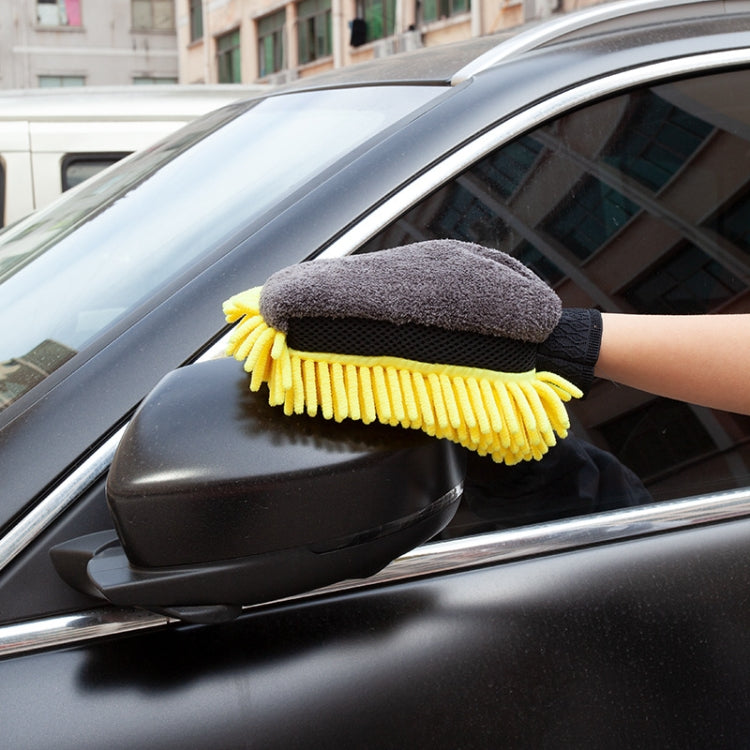 2pcs Car Chenille Coral Fleece Car Wash Double Sided Thick Gloves(Orange) - free shipping - PMC TechLife - Order now!