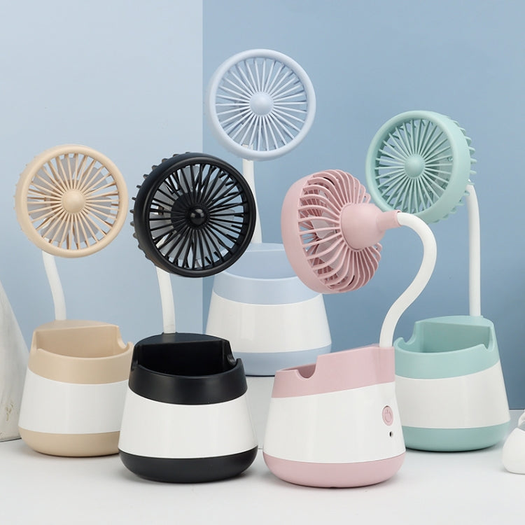 276A USB Charging Desktop Pen Holder Fan with Phone Holder Function Dormitory Portable Fan(Black) - Electric Fans by PMC TechLife | Online Shopping South Africa | PMC TechLife | Buy Now Pay Later Mobicred