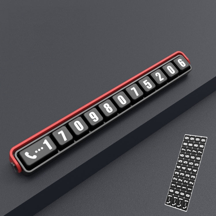 Aluminum Alloy Temporary Parking Number Plate Interior Decoration(Black Red) - free shipping - PMC TechLife - Order now!