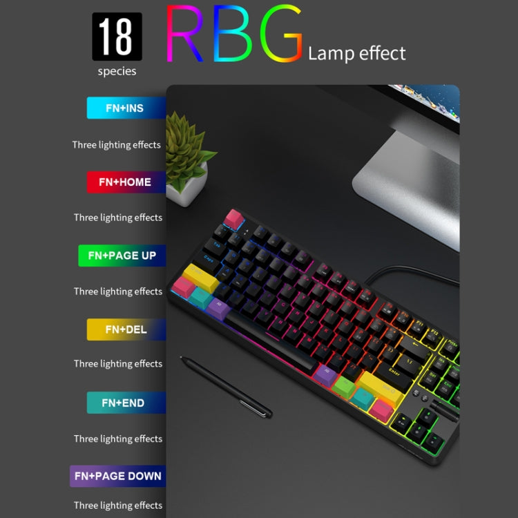 Ajazz K870T 87-Key Hot Swap Bluetooth/Wired Dual Mode RGB Backlight Office Game Mechanical Keyboard Tea Shaft (White) - Wireless Keyboard by Ajazz | Online Shopping South Africa | PMC Jewellery | Buy Now Pay Later Mobicred