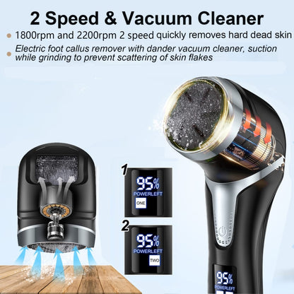 JD-510 Rechargeable Electric Foot Callus Remover with Vacuum Cleaner 10 In 1 Kit White - Grinding Tools & Accessories by PMC Jewellery | Online Shopping South Africa | PMC Jewellery | Buy Now Pay Later Mobicred