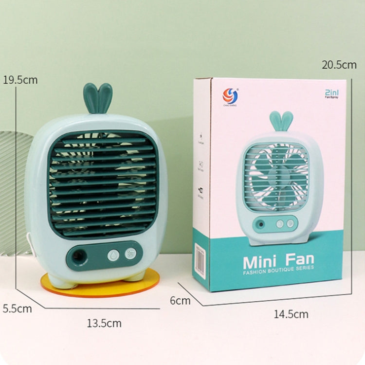 1315 Spray Humidification Hydrating Cartoon Fan USB Charging Desktop Fan(Bunny Green) - Electric Fans by PMC TechLife | Online Shopping South Africa | PMC TechLife | Buy Now Pay Later Mobicred