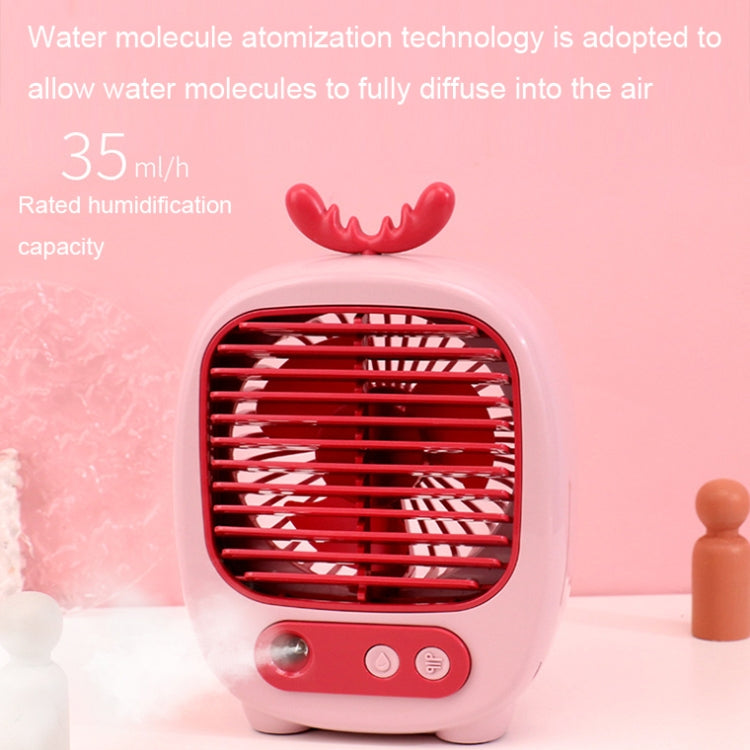 1315 Spray Humidification Hydrating Cartoon Fan USB Charging Desktop Fan(Deer Yellow) - Electric Fans by PMC Jewellery | Online Shopping South Africa | PMC Jewellery | Buy Now Pay Later Mobicred