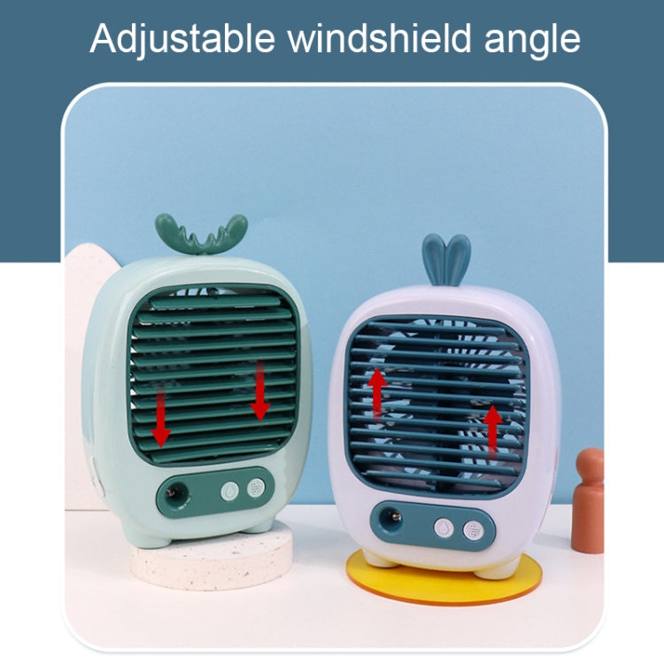 1315 Spray Humidification Hydrating Cartoon Fan USB Charging Desktop Fan(Deer Blue) - Electric Fans by PMC TechLife | Online Shopping South Africa | PMC TechLife | Buy Now Pay Later Mobicred