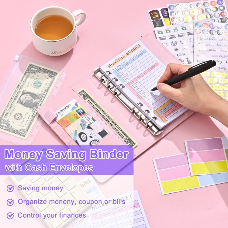A6 Mandala Binder Financial Plan Notebook PU Leather Cash Budget Book(Fresh Blue) - Notebooks by PMC TechLife | Online Shopping South Africa | PMC TechLife | Buy Now Pay Later Mobicred