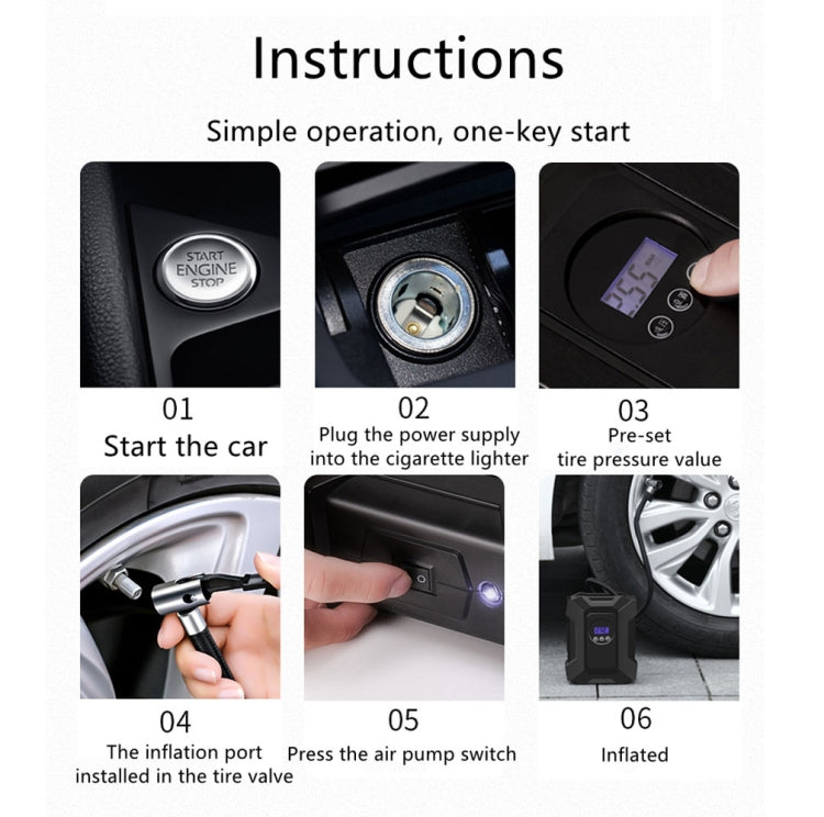 SUITU  ST-818  DC 12V Wired Car Air Pump Tire Inflator With LED Lighting Pointer Model+Toolbox - free shipping - PMC TechLife - Order now!