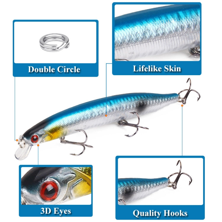 XY-256 19.1g/13.5cm Long Casting Sinking Minnow Fake Bait(9) - Fishing Lures by PMC TechLife | Online Shopping South Africa | PMC TechLife | Buy Now Pay Later Mobicred