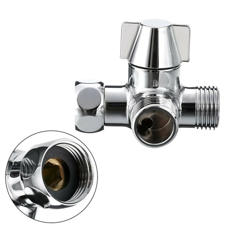 Double Handle Brass 3 Way Shower Arm Diverter Valve Hand Held Showerhead Shower Splitter - Shower Head by PMC TechLife | Online Shopping South Africa | PMC TechLife