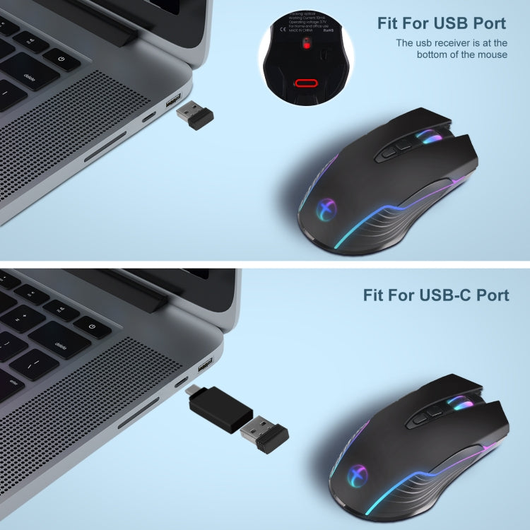 E50 2.4G Wireless Mouse Jiggler Portable Cordless Mouse With 7 Keys(Black) - Wireless Mice by PMC TechLife | Online Shopping South Africa | PMC TechLife
