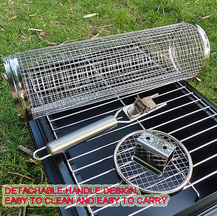 Upgrade With Handle BBQ Cage Stainless Steel  Barbecue Basket  30cm+Handle 18cm - Cookwares & Tablewares by PMC TechLife | Online Shopping South Africa | PMC TechLife | Buy Now Pay Later Mobicred