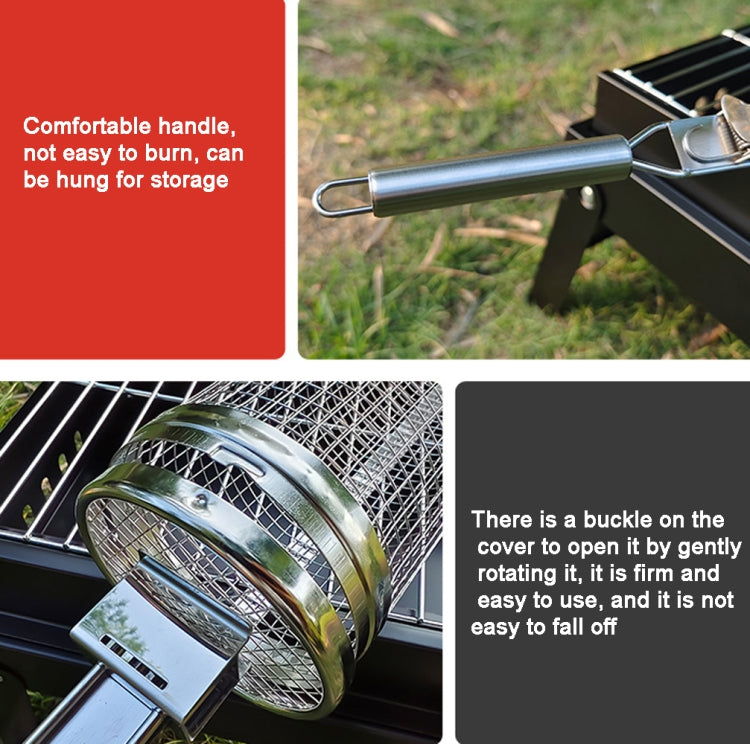 Upgrade With Handle BBQ Cage Stainless Steel  Barbecue Basket  30cm+Handle 18cm - Cookwares & Tablewares by PMC TechLife | Online Shopping South Africa | PMC TechLife | Buy Now Pay Later Mobicred