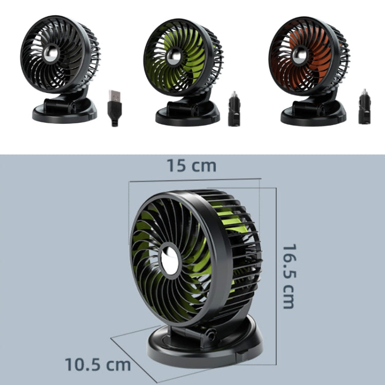 F612 5W Car Rotatable Turntable Silent Fan(USB) - Heating & Fans by PMC TechLife | Online Shopping South Africa | PMC TechLife | Buy Now Pay Later Mobicred