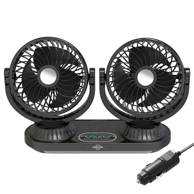 F623 12V/24V Vehicle Electric Oscillating Head Rotatable Double Head Fan (Basic) - Heating & Fans by PMC TechLife | Online Shopping South Africa | PMC TechLife | Buy Now Pay Later Mobicred