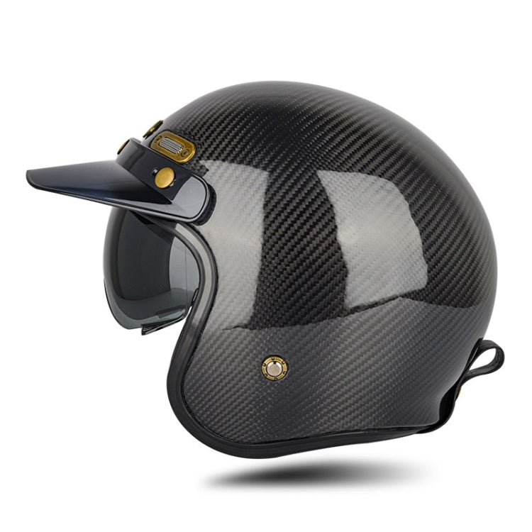 SOMAN Motorcycle Four Seasons Carbon Fiber Half Helmet, Color: Bright Carbon Fiber(M) - Helmets by SOMAN | Online Shopping South Africa | PMC Jewellery | Buy Now Pay Later Mobicred