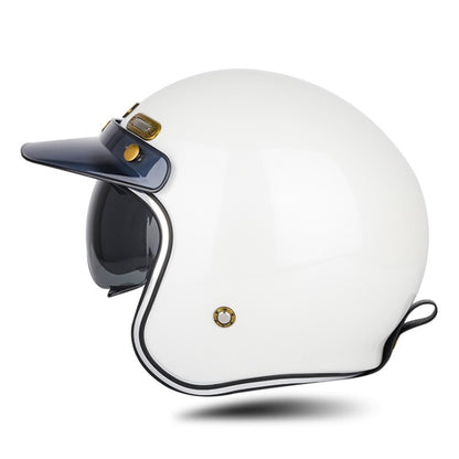 SOMAN Motorcycle Four Seasons Carbon Fiber Half Helmet, Color: FRP Pearl White(M) - Helmets by SOMAN | Online Shopping South Africa | PMC Jewellery | Buy Now Pay Later Mobicred