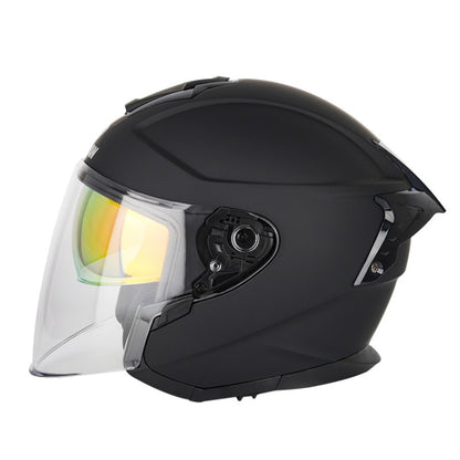 SOMAN Motorcycle Electric Bicycle Dual Lens Riding Helmet, Size: S(Matte Black) - Helmets by SOMAN | Online Shopping South Africa | PMC Jewellery | Buy Now Pay Later Mobicred