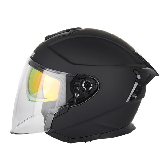 SOMAN Motorcycle Electric Bicycle Dual Lens Riding Helmet, Size: XL(Matte Black) - Helmets by SOMAN | Online Shopping South Africa | PMC Jewellery | Buy Now Pay Later Mobicred
