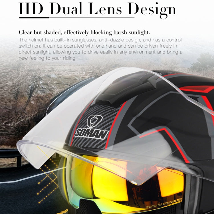 SOMAN Motorcycle Electric Bicycle Dual Lens Riding Helmet, Size: M(Cement Gray) - free shipping - PMC TechLife - Order now!
